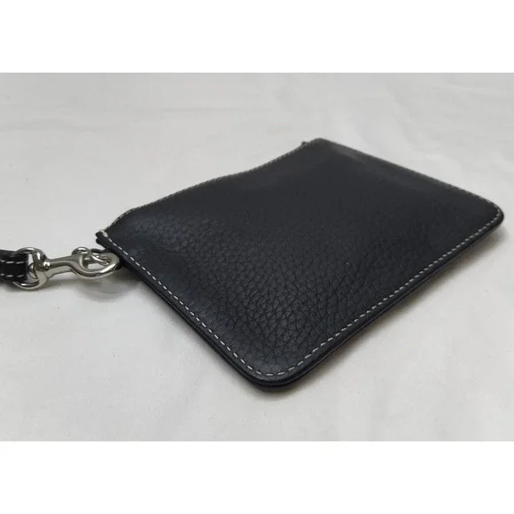 Dooney & Bourke Black Pebbled Zipper Closure Coin Wallet - Picture 9 of 11
